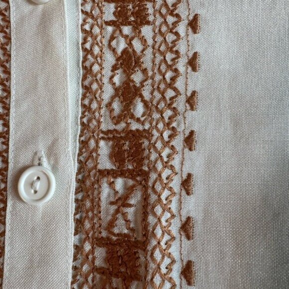 Vintage Womens Ramie Button Up Top & Pant Set Size 18 Beachy Lagom Lagenlook - Picture 12 of 13